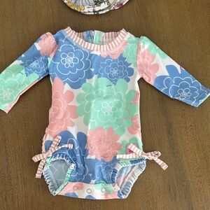Ruffle Butts Pastel Floral Baby Romper